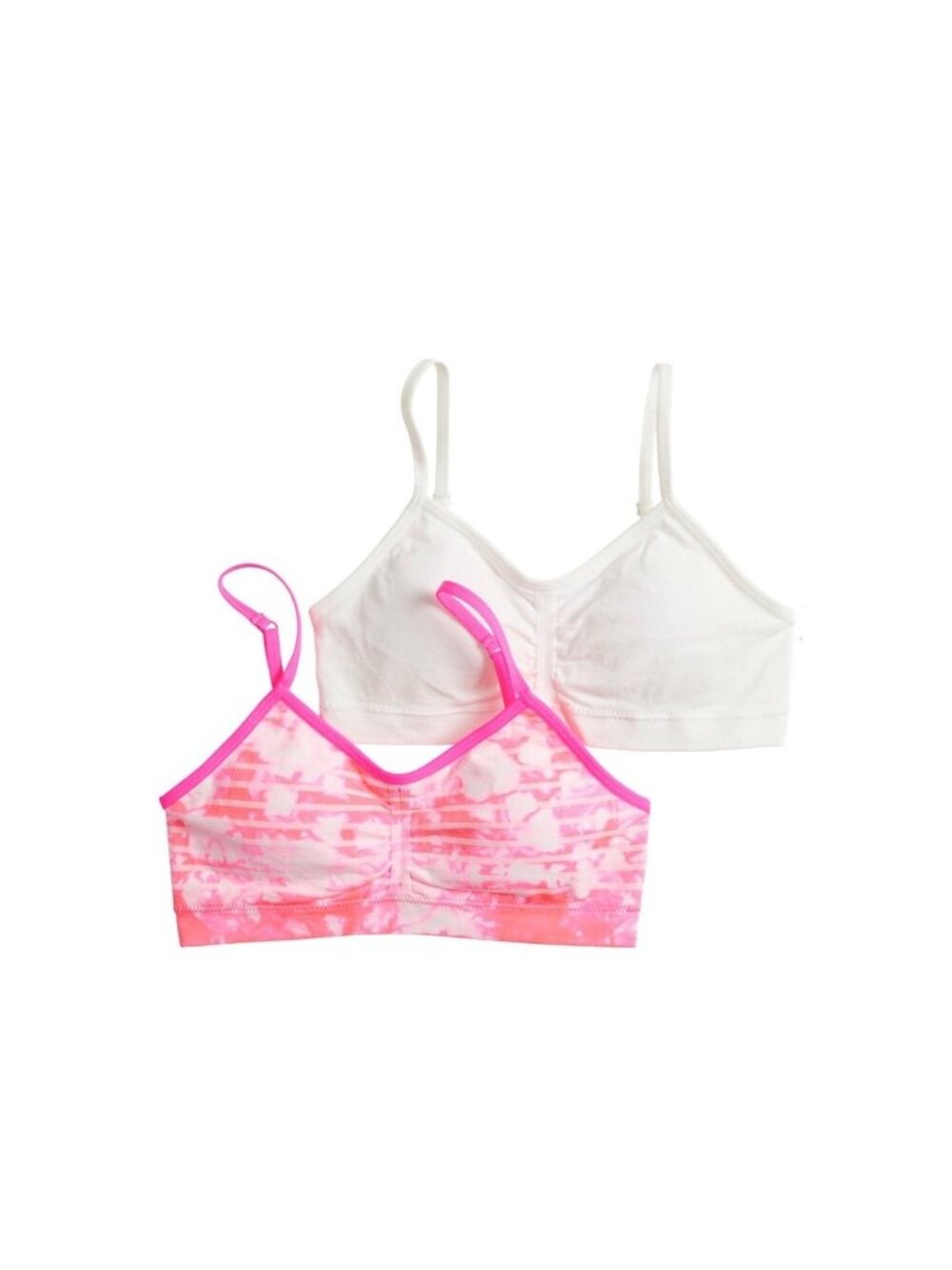 Maidendform Girl Set of 2 Pink Tye Dye White Training Bra Style 4350 Small